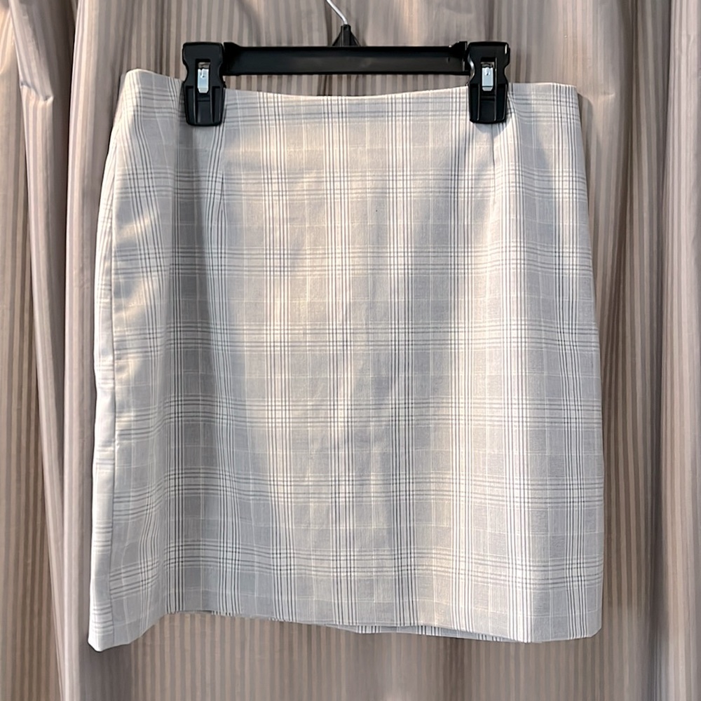 Grey Plaid Mini Skirt